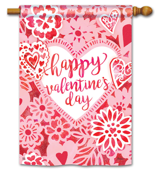 Valentine Lace House Flag