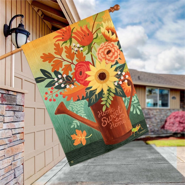Autumn Sunrise Floral House Flag