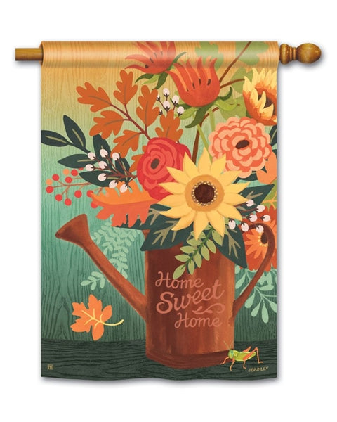 Autumn Sunrise Floral House Flag