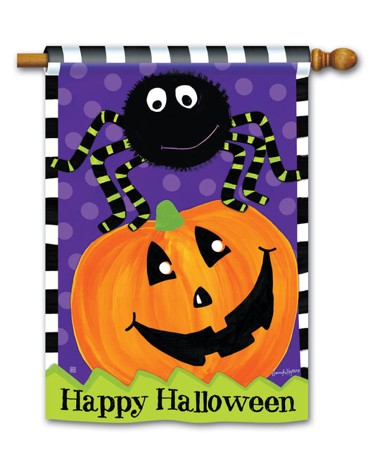 Happy Halloween Spider & Jack House Flag