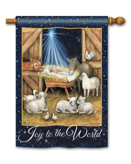 Joy to the World Christmas House Flag