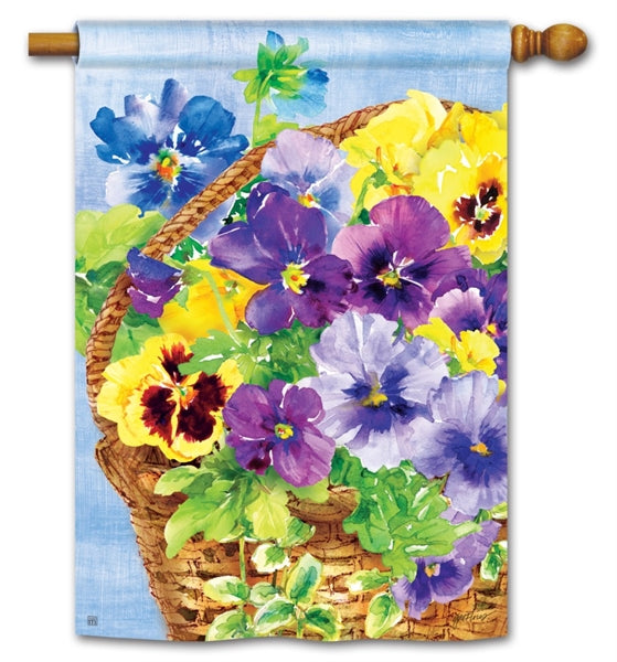 Pansy Blooms Printed House Flag; Polyester 28"x40"