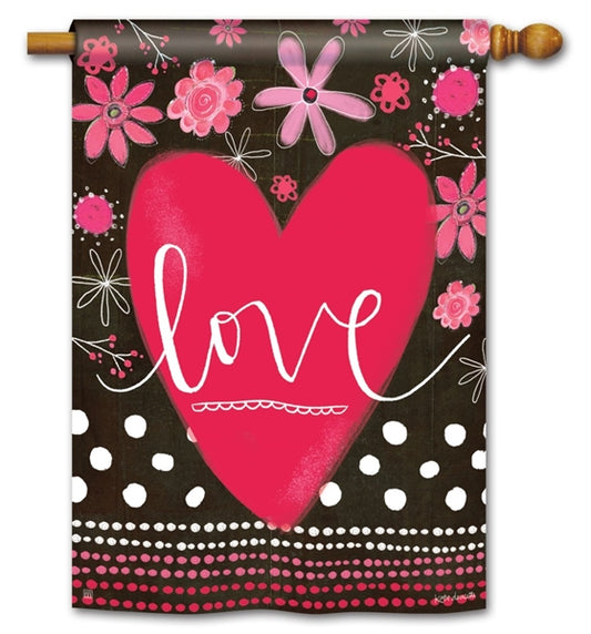 Valentine Love House Flag