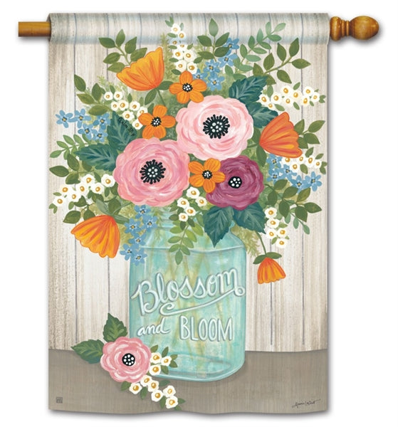 Blossom and Bloom Printed House Flag; Polyester 28"x40"