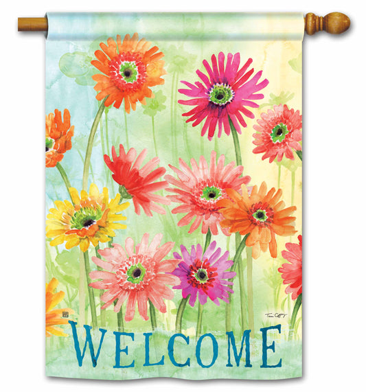 Gerbera Daisies House Flag