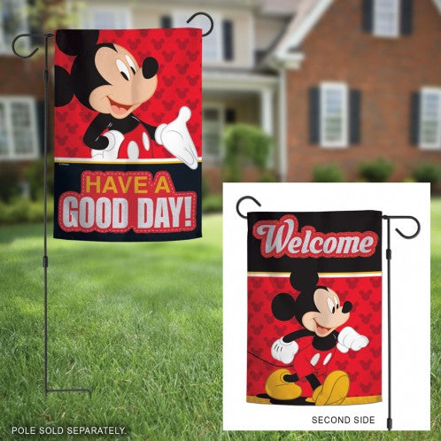 Disney Mickey Mouse Have A Good Day Double Sided Vertical Garden Flag; Polyester