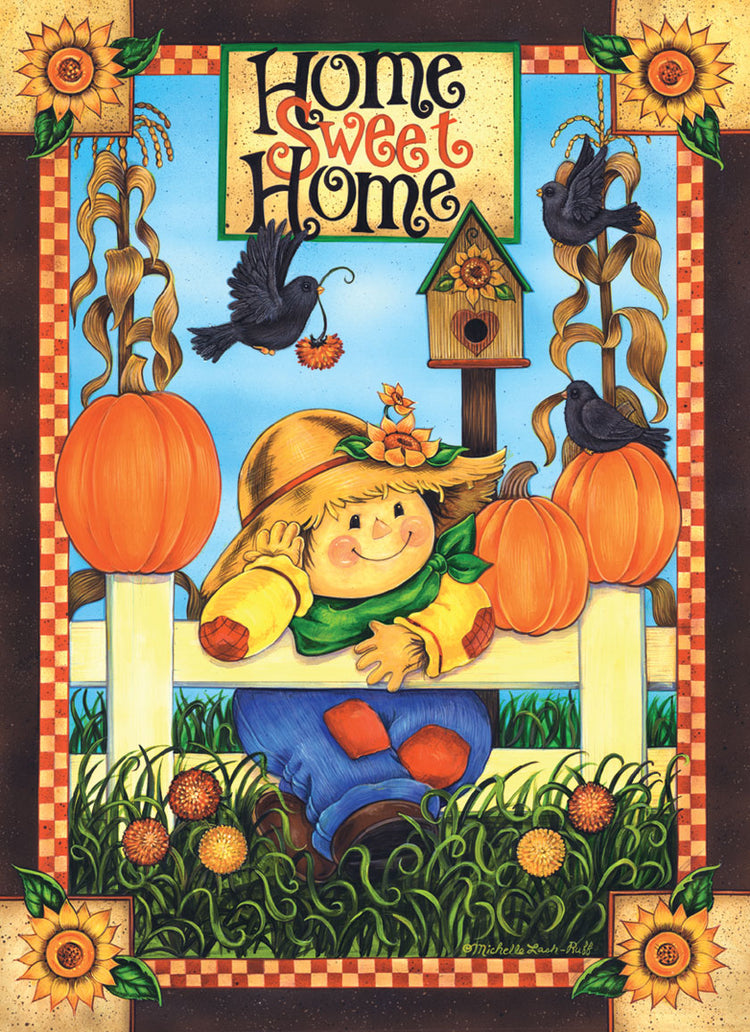 "Home Sweet Home" Printed Seasonal House Flag; Polyester