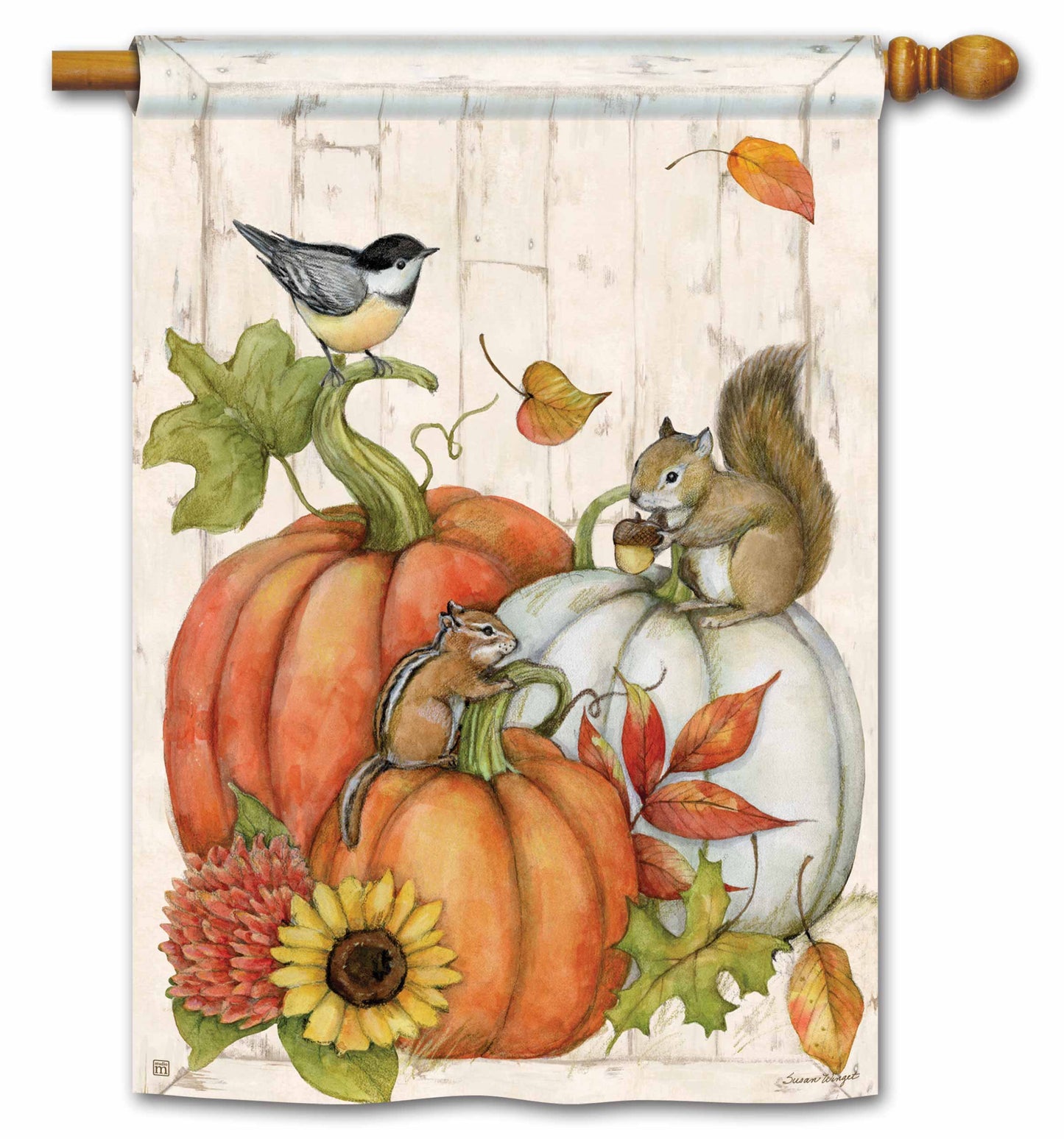 Autumn Critter Sitters House Flag