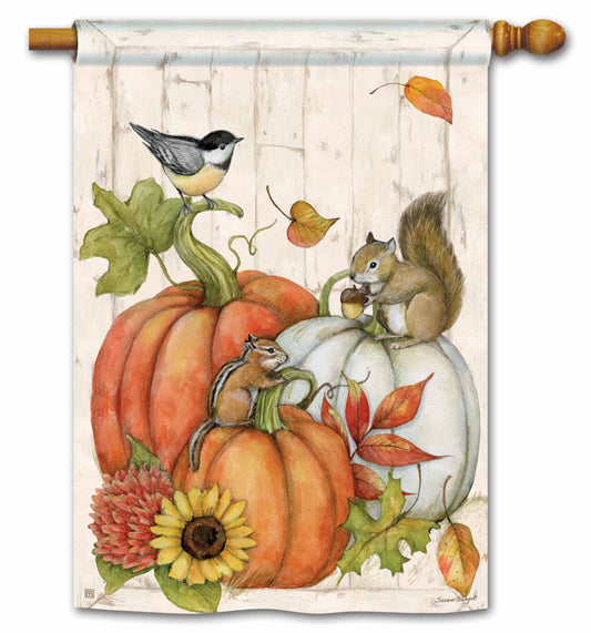 Autumn Critter Sitters House Flag