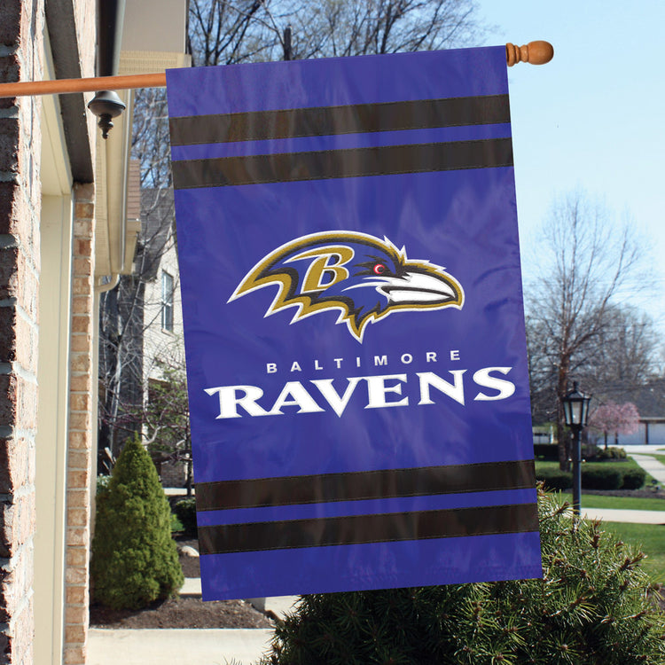 Baltimore Ravens Applique/Embroidered Double Sided House Flag