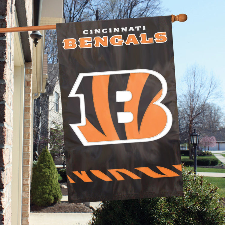 Cincinnati Bengals Applique/Embroidered Double Sided House Flag