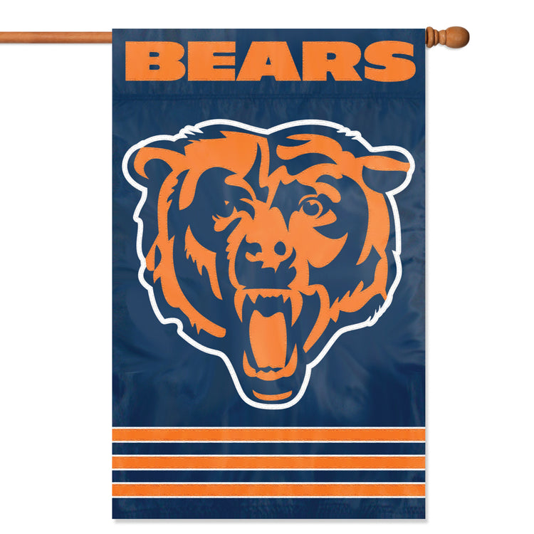 Chicago Bears Applique/Embroidered Double Sided House Flag