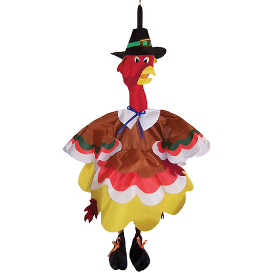 Thanksgiving Turkey Wind Friend Seasonal Windsock; Polyester