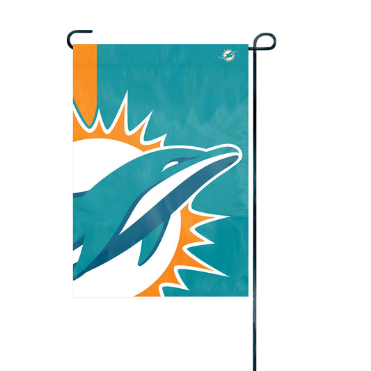 Miami Dolphins Printed Bold Logo Garden Flag; 420 Denier Nylon