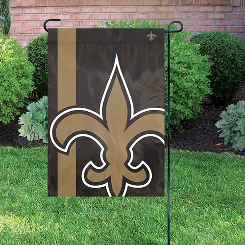 New Orleans Saints Printed Bold Logo Garden Flag; 420 Denier Nylon