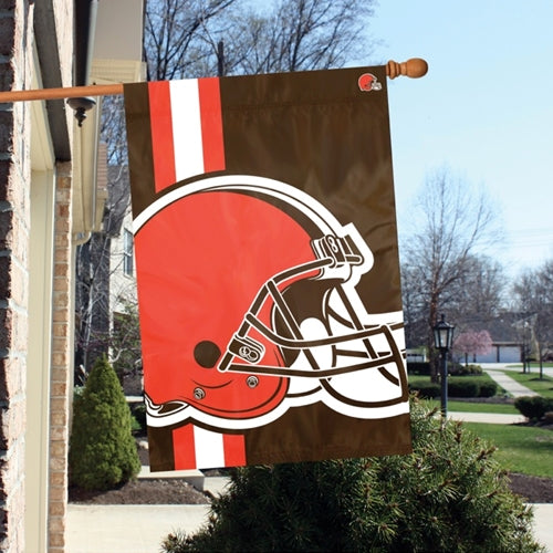 Cleveland Browns Printed Bold Logo Banner with Sleeve; 420 Denier Nylon