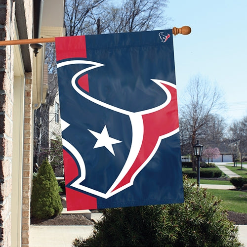 Houston Texans Printed Bold Logo Banner with Sleeve; 420 Denier Nylon