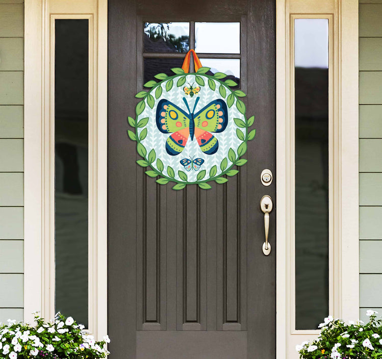 Colorful Butterfly Wings Door Decor