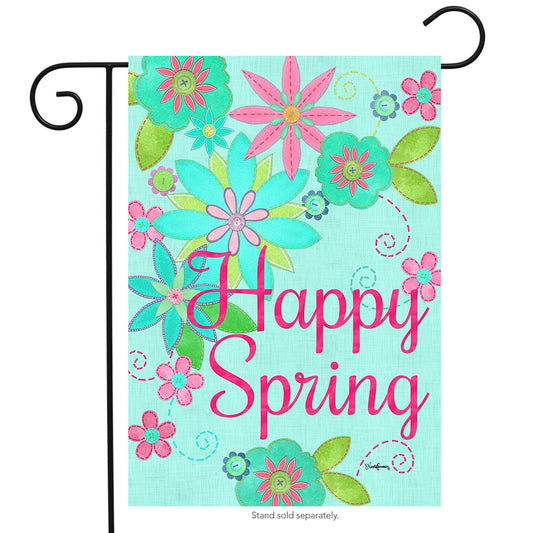"Welcome Spring" Printed Seasonal Garden Flag; Polyester