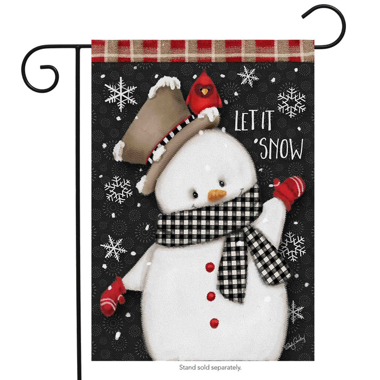 Celebrate Winter Snowman Printed Seasonal Garden Flag; Polyester