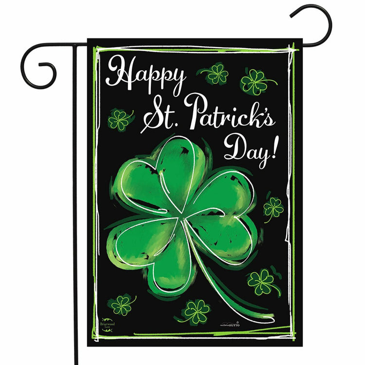 Happy St Patrick's Day Shamrock Garden Flag