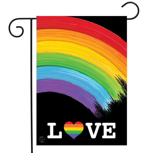 Rainbow Love Printed Garden Flag; Polyester 12.5"x18"