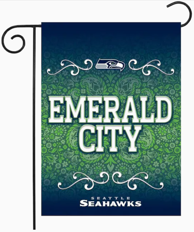 13"x18" Seattle Seahawks Emerald City Garden Flag