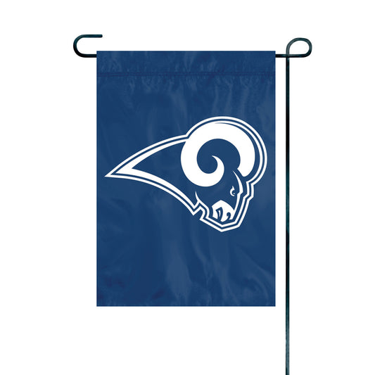 Los Angeles Rams Applique/Embroidered Garden Flag; 420 Denier Nylon