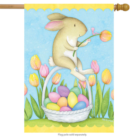 Bunny & Easter Basket House Flag