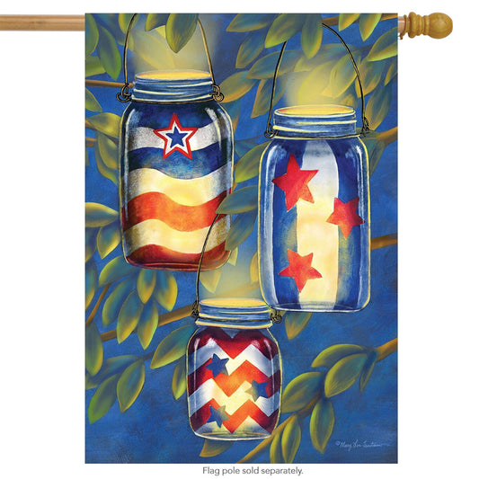 "Patriotic Luminaries" Printed House Flag; Polyester