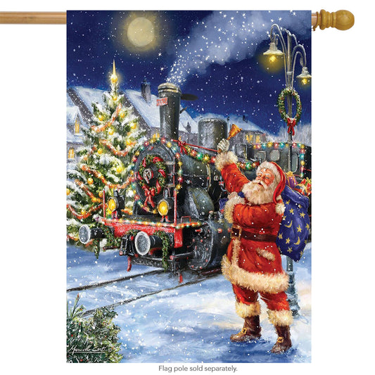"Santas Polar Express" Printed Seasonal House Flag; Polyester