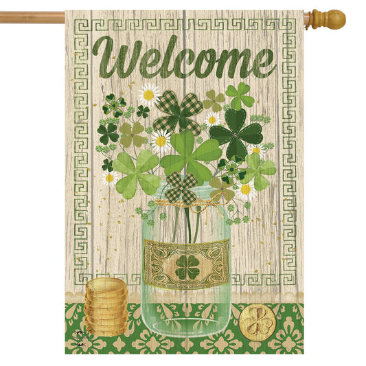 Lucky Clovers Seasonal House Flag