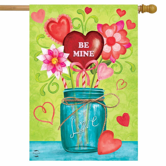 Valentine's Mason Jar House Flag