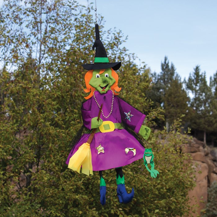 "Halloween Witch" Wind Friend Seasonal Windsock; Polyester