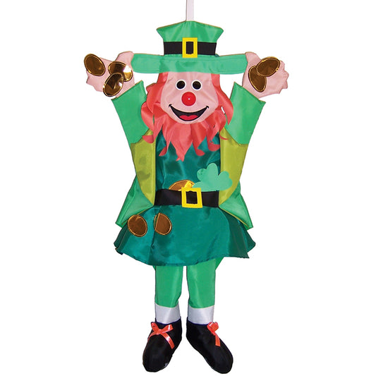 St. Patricks Day Leprechaun Wind Friend Seasonal Windsock; Polyester