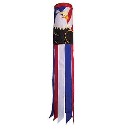 "Patriotic Eagle" Applique Windsock; Polyester