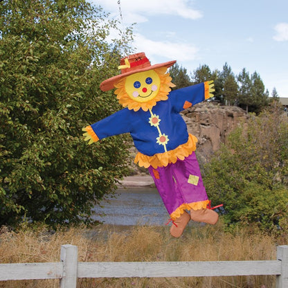 Autumn Scarecrow Wind Friend Seasonal Windsock; Polyester