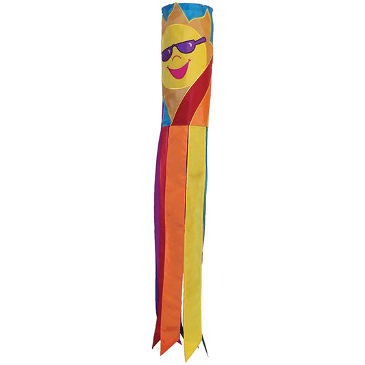 Rainbow & Sun Applique Windsock; Polyester