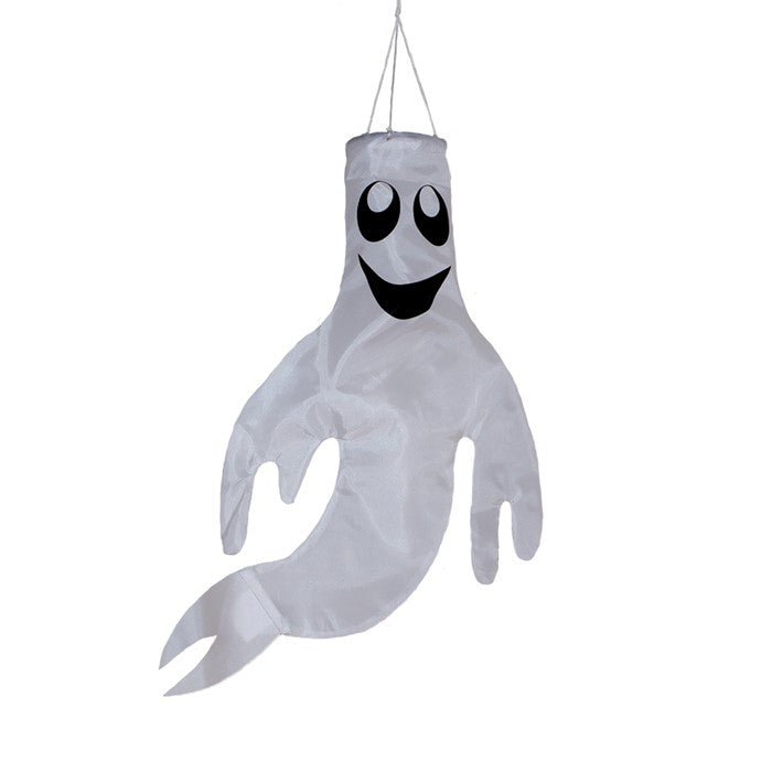 "Halloween Ghost" Seasonal Windsock; Polyester