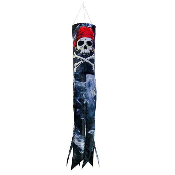 30" Smokin' Pirate Skull Tube Windsock
