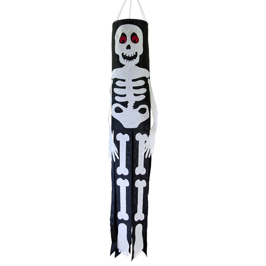 "Lil Bones Skeleton" 3D Applique Windsock; Polyester