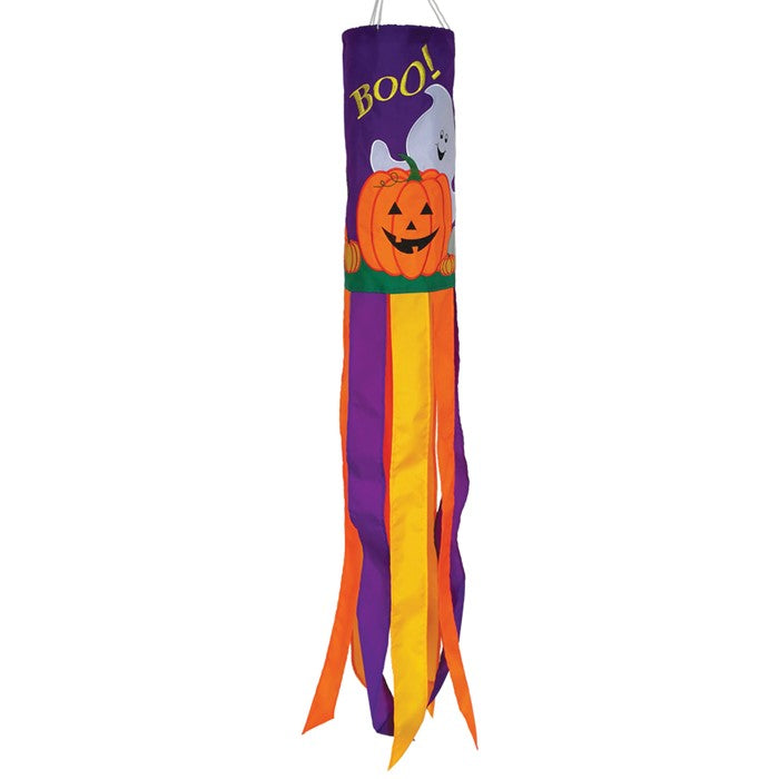 Boo Halloween Applique Windsock; Polyester
