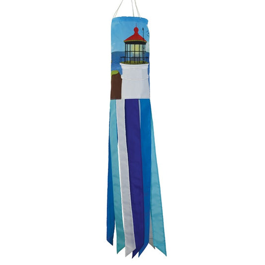 Coastal Lighthouse Applique Windsock; Polyester