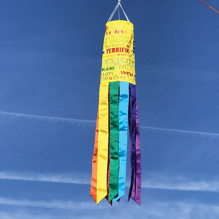 "Good Vibes Only" Applique Windsock; Polyester
