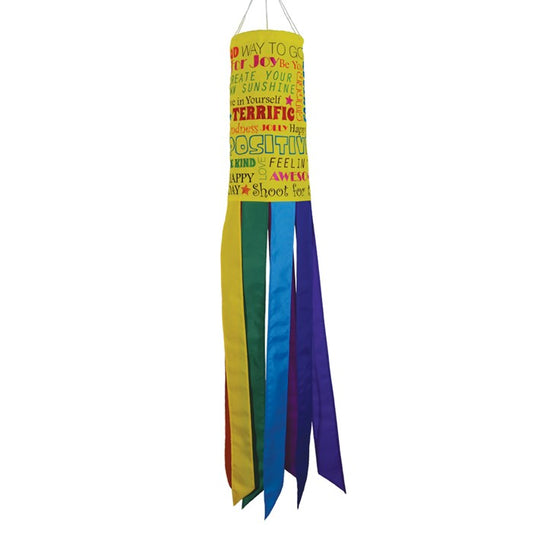 "Good Vibes Only" Applique Windsock; Polyester