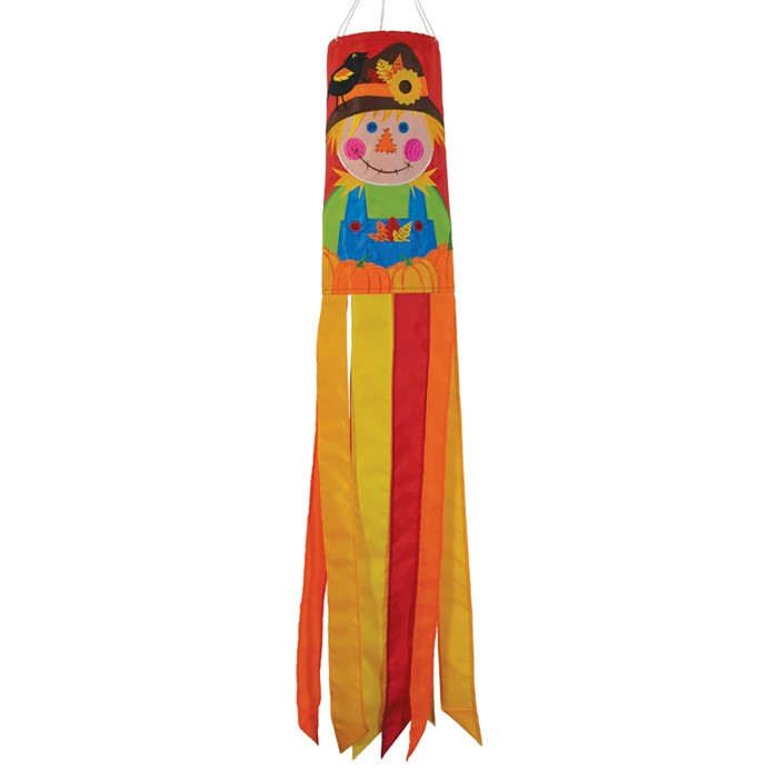 Fall Scarecrow Applique Windsock; Polyester