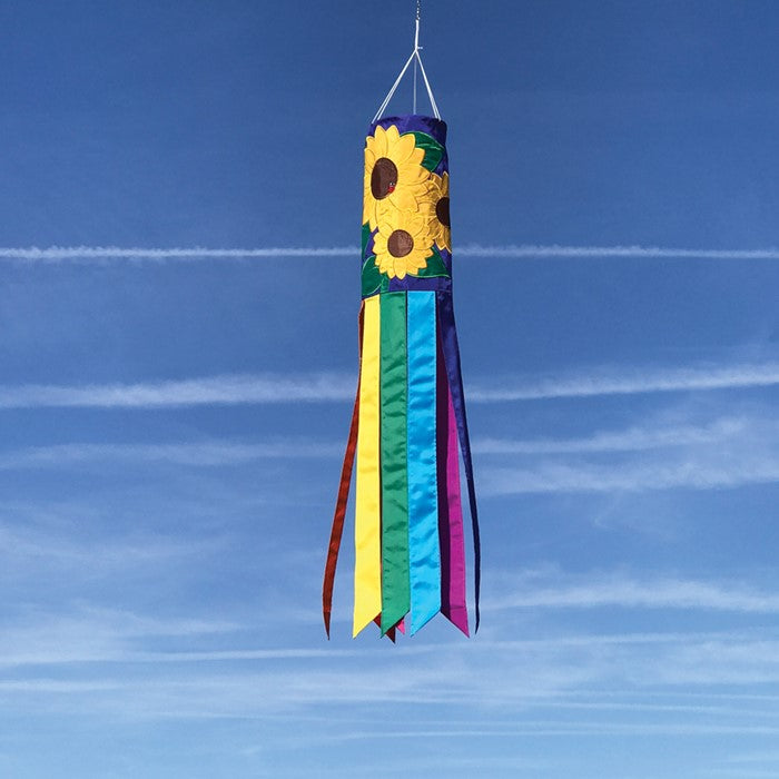 "Sunflowers" Applique Windsock; Polyester