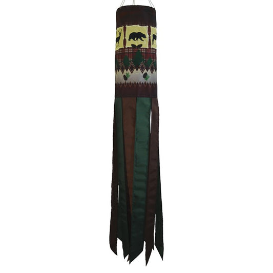 "Rustic Lodge" Applique Windsock; Polyester