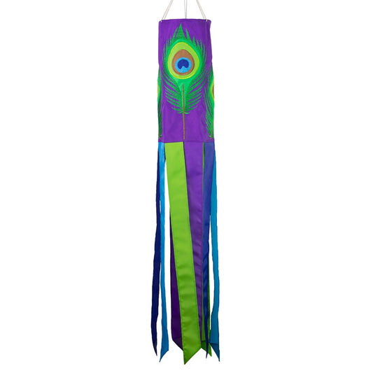 Peacock Feather Applique Tube Windsock