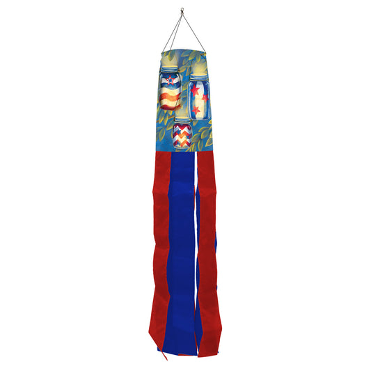 "Patriotic Luminaries" Printed Seasonal Windsock; Polyester